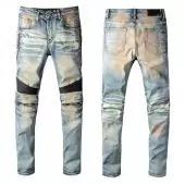 amiri denim jeans skinny-fit distressed stretch n6060 elasticity gray